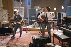 group: Paul McCartney (GEORGE CAPLE), George Harrison (PHILIP DAVIES) &amp;amp; John Lennon (CHRIS MASON) (Credit: BBC Studios (James Pardon))