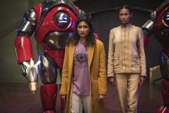 Doctor Who - Season Two: Robot, Belinda Chandra (VARADA SETHU) & Sasha (EVELYN MILLER) (Credit: BBC Studios (Lara Cornell))