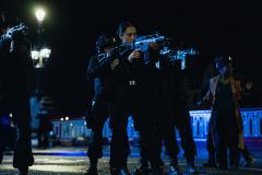 The War Between the Land and the Sea: Sergeant Hana Chakri (FRANCESCA CORNEY) (Credit: BBC Studios (James Pardon))